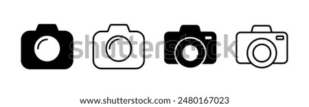 Camera icon set. photo camera icon. camera photography icon.