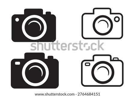 Camera icon set. photo camera icon. camera photography icon.
