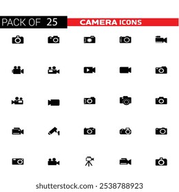 Camera icon set camera photo snapshot capture photograph shutter flash digital app modern minimalist symbol outline vector graphic icon flat style