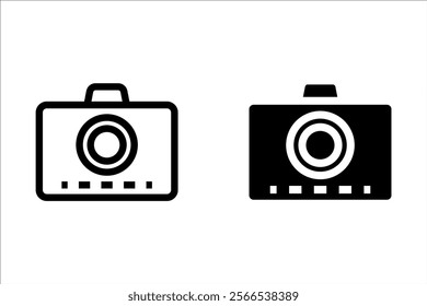 Camera icon set camera photo snapshot capture photograph shutter flash digital app modern minimalist symbol outline vector graphic icon flat style
