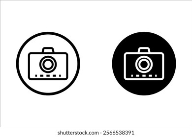 Camera icon set camera photo snapshot capture photograph shutter flash digital app modern minimalist symbol outline vector graphic icon flat style
