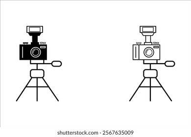 Camera icon set camera photo snapshot capture photograph shutter flash digital app modern minimalist symbol outline vector graphic icon flat style
