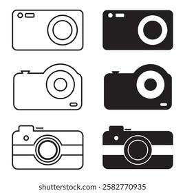 Camera icon set camera photo snapshot capture photograph shutter flash digital app modern minimalist symbol . camera photography icon . 1176