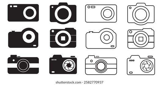 Camera icon set camera photo snapshot capture photograph shutter flash digital app modern minimalist symbol . camera photography icon . 1176