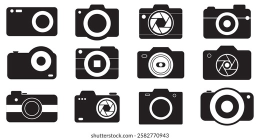 Camera icon set camera photo snapshot capture photograph shutter flash digital app modern minimalist symbol . camera photography icon . 1176