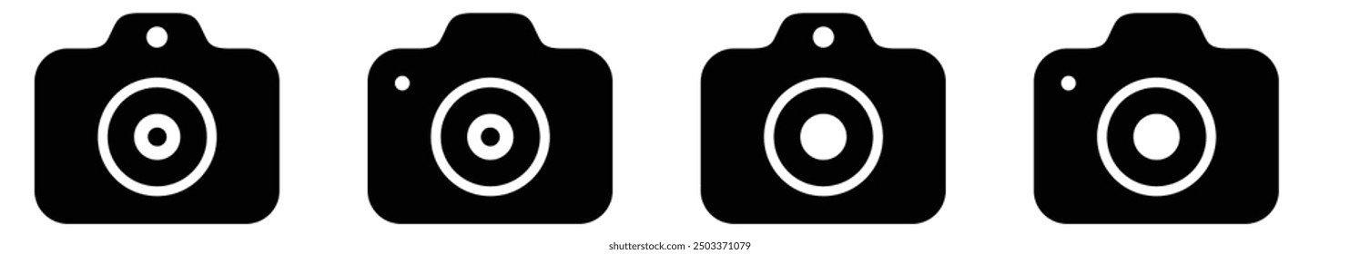 Camera icon set. camera photo icon symbol, snapshot sign. flat style.