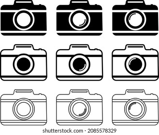 Camera icon set. Photo camera vector icon.Vector illustration