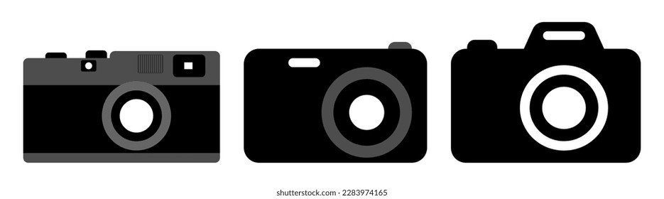Camera icon set. Photo camera vector icon.