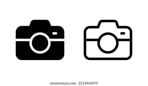 Ícone de câmera definido. Ícone de vetor de câmera fotográfica