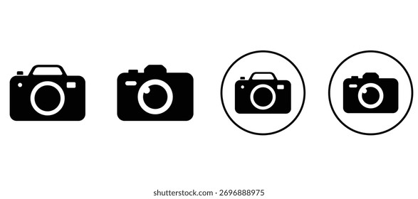 Ícone de câmera definido. foto câmera vetor eps10.