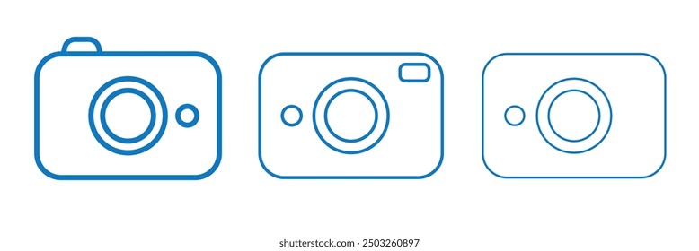 Conjunto de iconos de cámara. Iconos de Fotografía. Iconos multimedia. Iconos de dispositivos de cámara. Ilustración vectorial. Vector de la cámara.