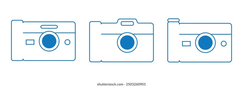 Conjunto de iconos de cámara. Iconos de Fotografía. Iconos multimedia. Iconos de dispositivos de cámara. Ilustración vectorial. Vector de la cámara.