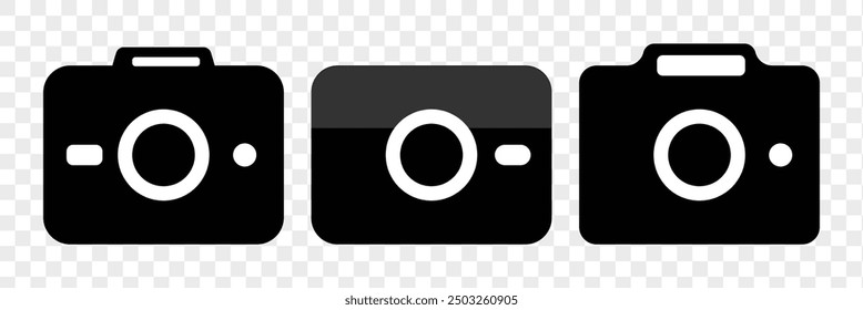 Conjunto de iconos de cámara. Iconos de Fotografía. Iconos multimedia. Iconos de dispositivos de cámara. Ilustración vectorial. Vector de la cámara.