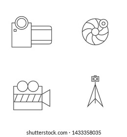 camera icon set photography with line art for mobile, web, sign, interface design