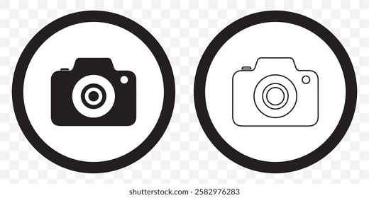 Camera Icon Set. Photography icon set. Security Camera Icon. photo and video icons. multimedia icon set. Flat Outline Vector icons. Eps 10.