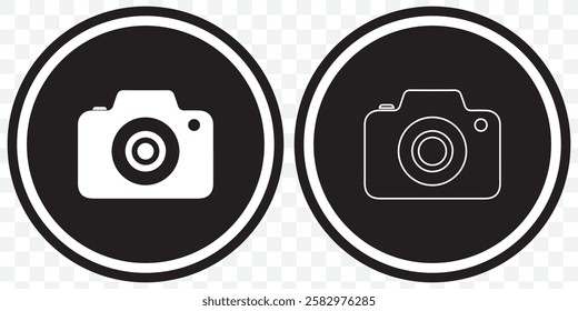 Camera Icon Set. Photography icon set. Security Camera Icon. photo and video icons. multimedia icon set. Flat Outline Vector icons. Eps 10.