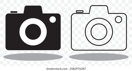 Camera Icon Set. Photography icon set. Security Camera Icon. photo and video icons. multimedia icon set. Flat Outline Vector icons. Eps 10.