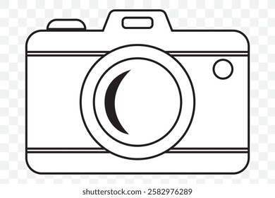 Camera Icon Set. Photography icon set. Security Camera Icon. photo and video icons. multimedia icon set. Flat Outline Vector icons. Eps 10.