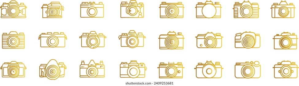 Kamerasymbol, Fotosymbol, Digitalkamera, Kameramodell, Multimedia-Symbol, Objektivsymbol, Bildsymbol, Bildsymbol, Kamerabildsatz, Fototechnologie, Bildsymbol