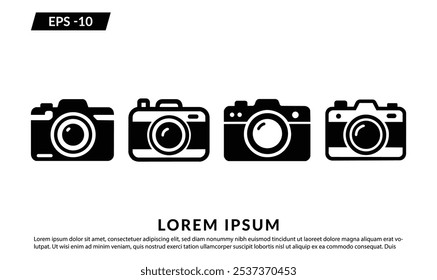 Camera icon set. Camera photography icon. Camera symbol for your website design, logo, app, or UI. Photo Camera vector Icon in trendy flat style isolated on a white background.