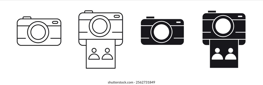 camera icon set. polaroid camera, photography icon. vector illustration