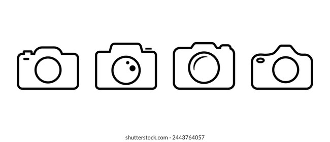 Camera icon set. Camera sign and symbol. Photography icon.