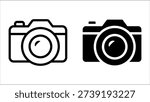 Camera icon set. Silhouette icons of vintage cameras in black and white.