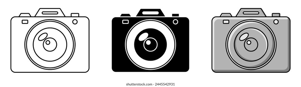 Camera Icon Set. Trendy and Modern Vector Isolated on White Background. Design for Apps, Web, Posters, Social Media.