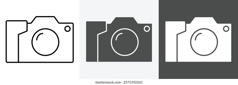 Camera icon set vector art