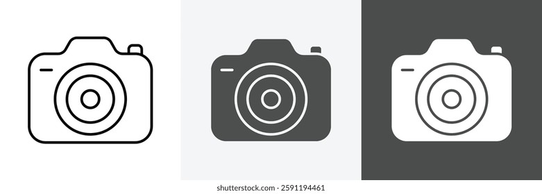 Camera icon set vector art