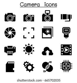 Camera icon set Vector illustration Graphic Design