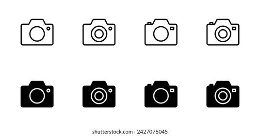 Camera icon set vector,  outline icon vector for web and mobile apps