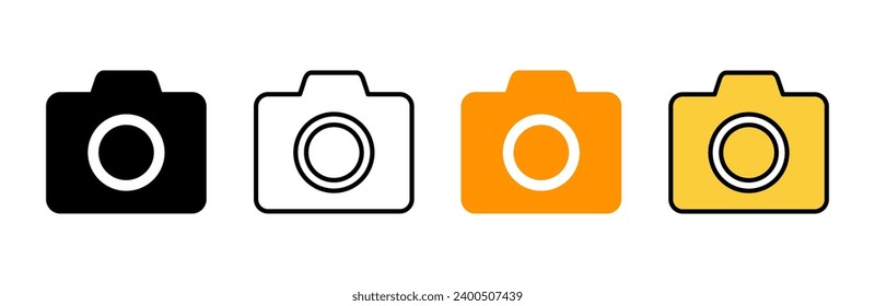 Camera icon set vector. photo camera sign and symbol. photography icon.