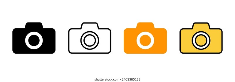 Camera icon set vector. photo camera sign and symbol. photography icon.