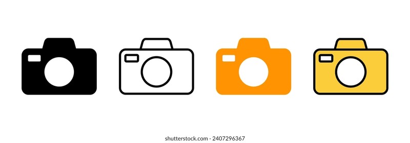 Camera icon set vector. photo camera sign and symbol. photography icon.