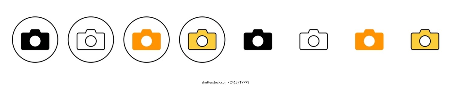vector conjunto de iconos de cámara. símbolo y signo de la cámara fotográfica. icono de la fotografía.