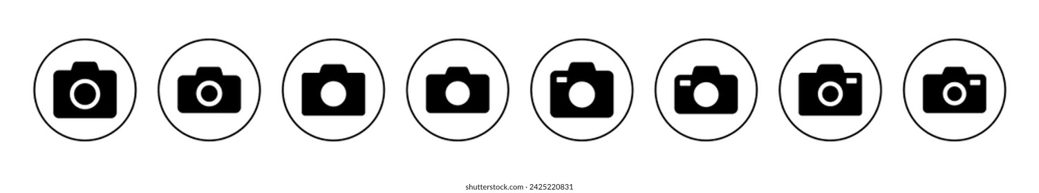 Camera icon set vector. photo camera sign and symbol. photography icon.