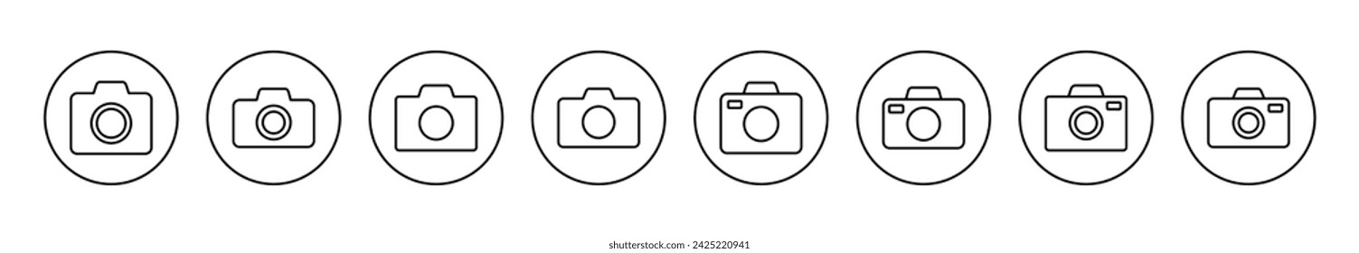 Camera icon set vector. photo camera sign and symbol. photography icon.