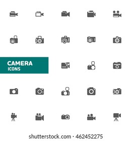 Camera Icon set for web and mobile vector illustration