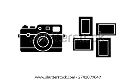 Camera icon with several pictures