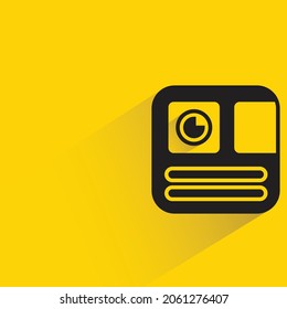 camera icon with shadow on yellow background