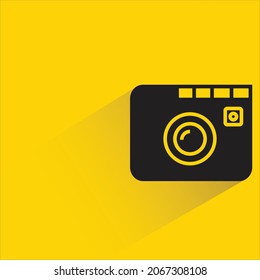 camera icon with shadow on yellow background