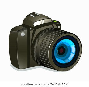 Camera Icon Side View on White Background