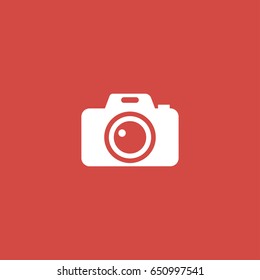 camera icon. sign design. red background