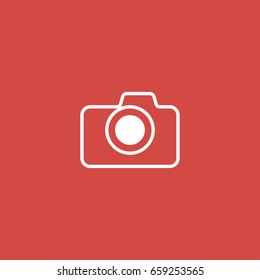 camera icon. sign design. red background