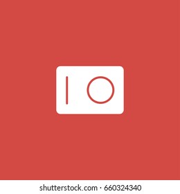 camera icon. sign design. red background