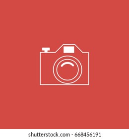 camera icon. sign design. red background