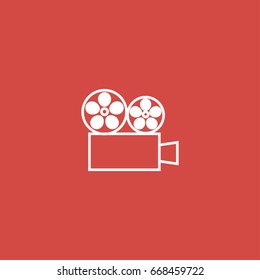 camera icon. sign design. red background