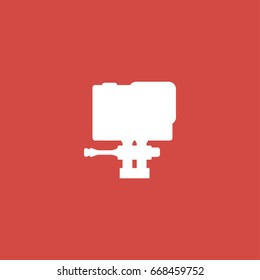 camera icon. sign design. red background