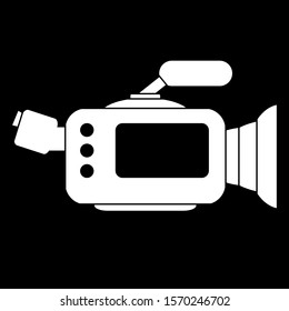 Camera icon sign on black background. Vector illustration.